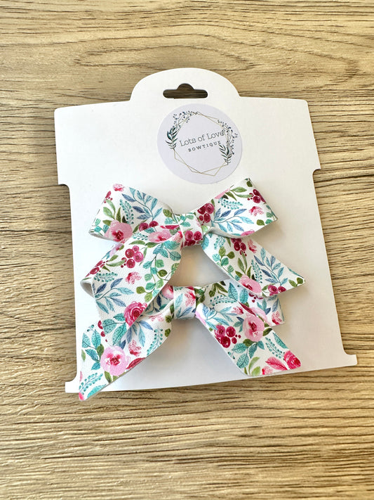 Teal Floral Blakley Pigtail Set