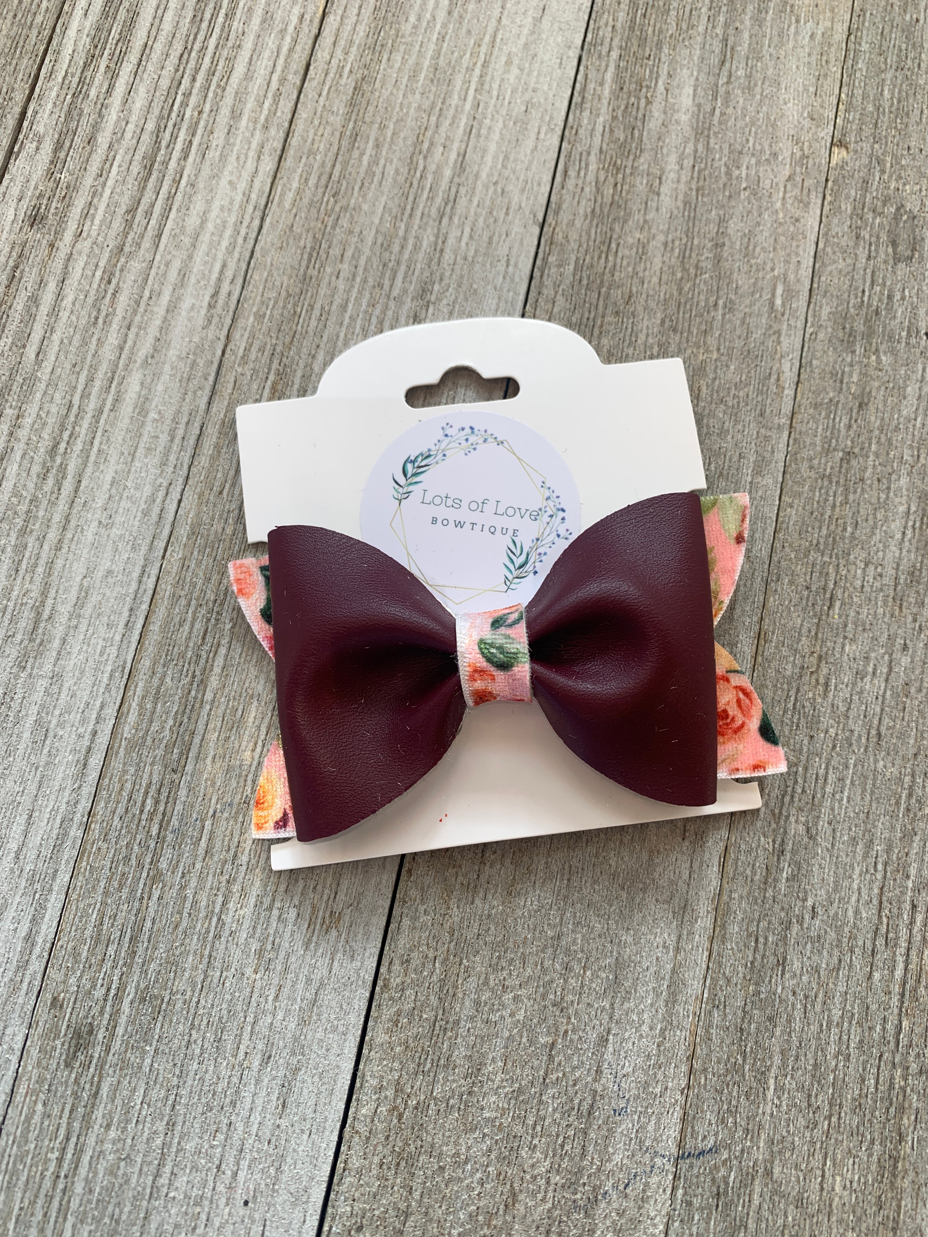 Maroon with Floral Accents Jordyn Bow
