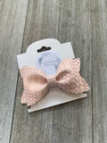 Pink Basketweave Jordyn Bow