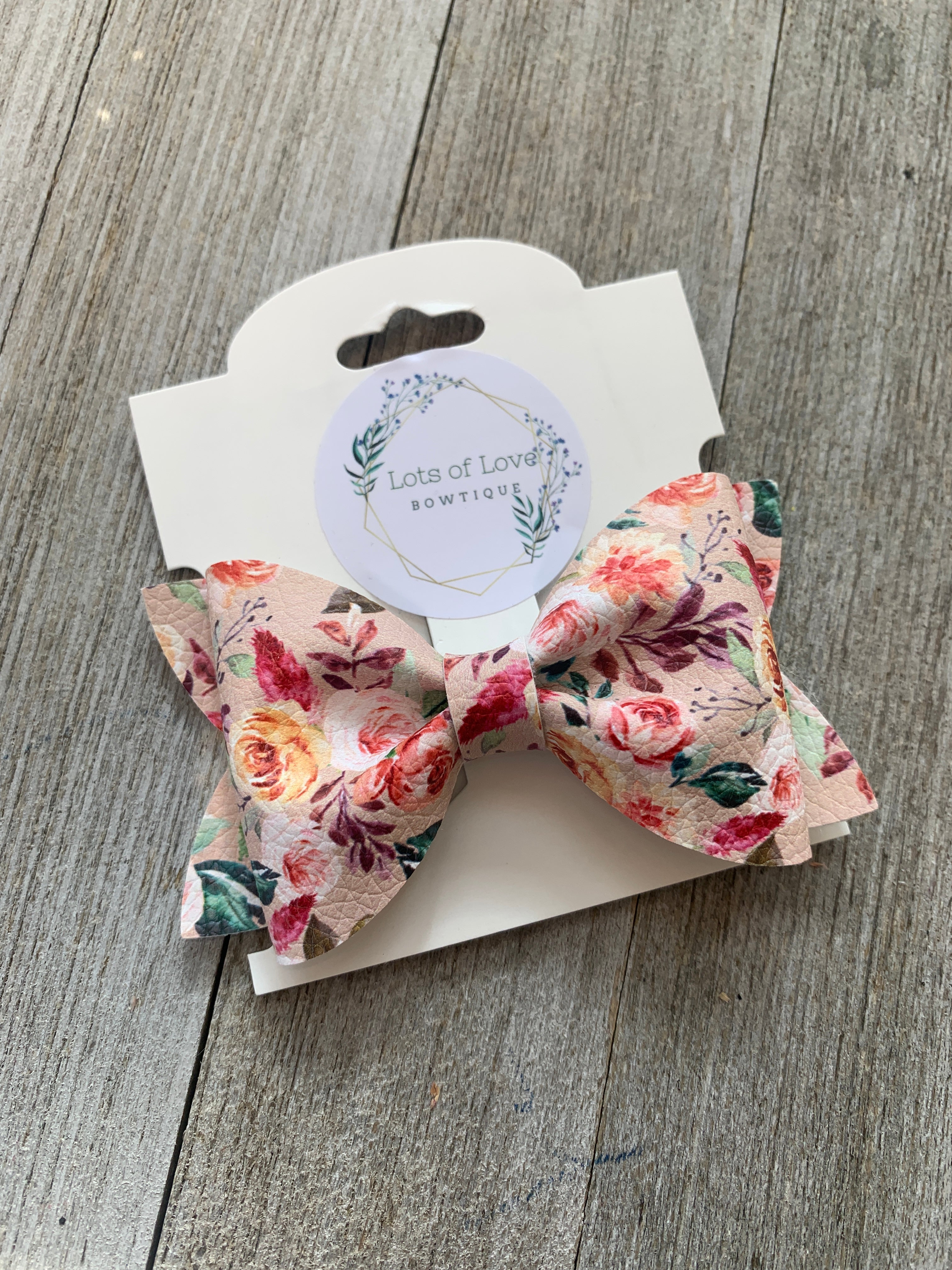 Mauve Floral Jordyn Bow