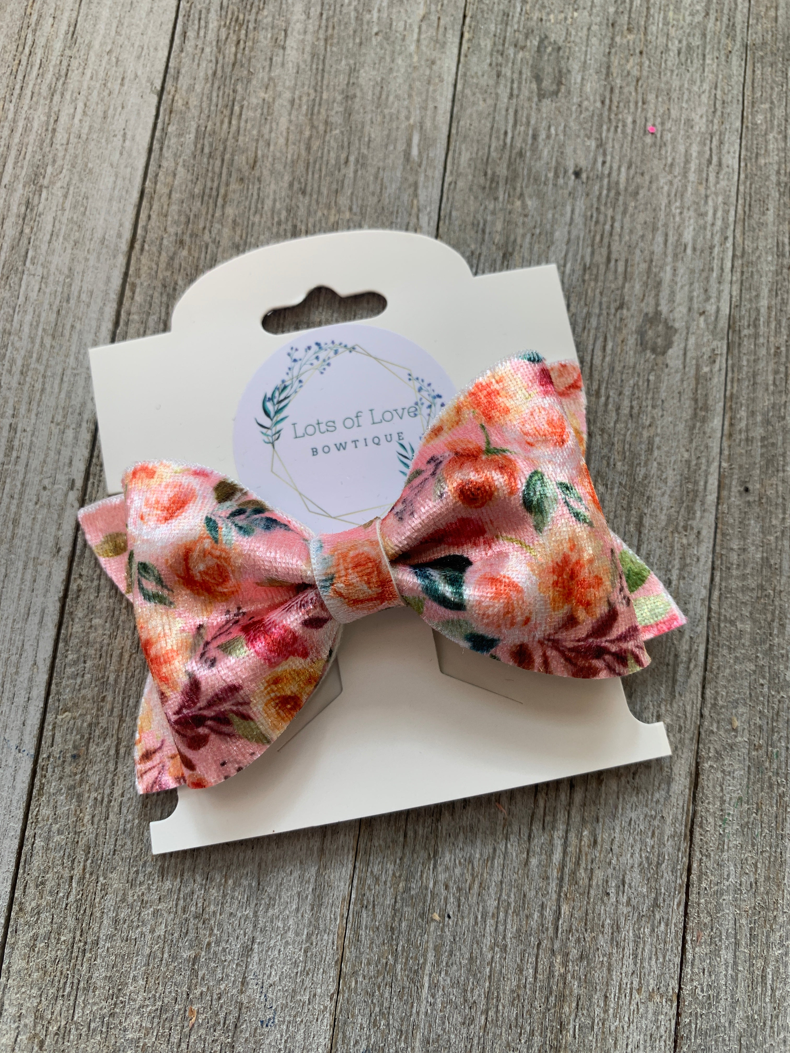 Floral Velvet Jordyn Bow
