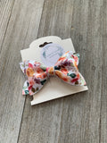 White Velvet Floral Jordyn Bow