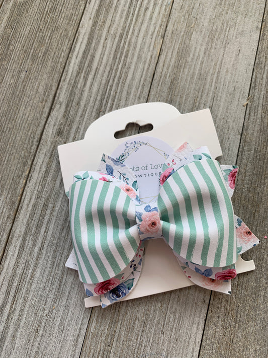 Stripes on Floral Phoebe Bow