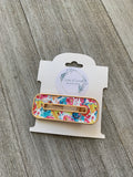 Colorful Floral Rectangle Clip