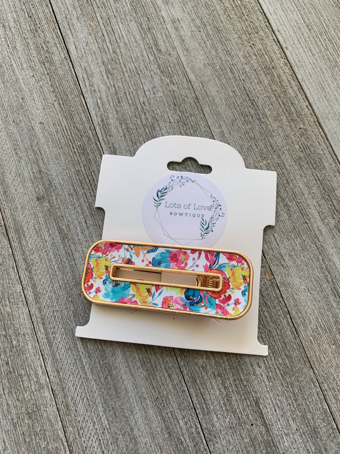 Colorful Floral Rectangle Clip