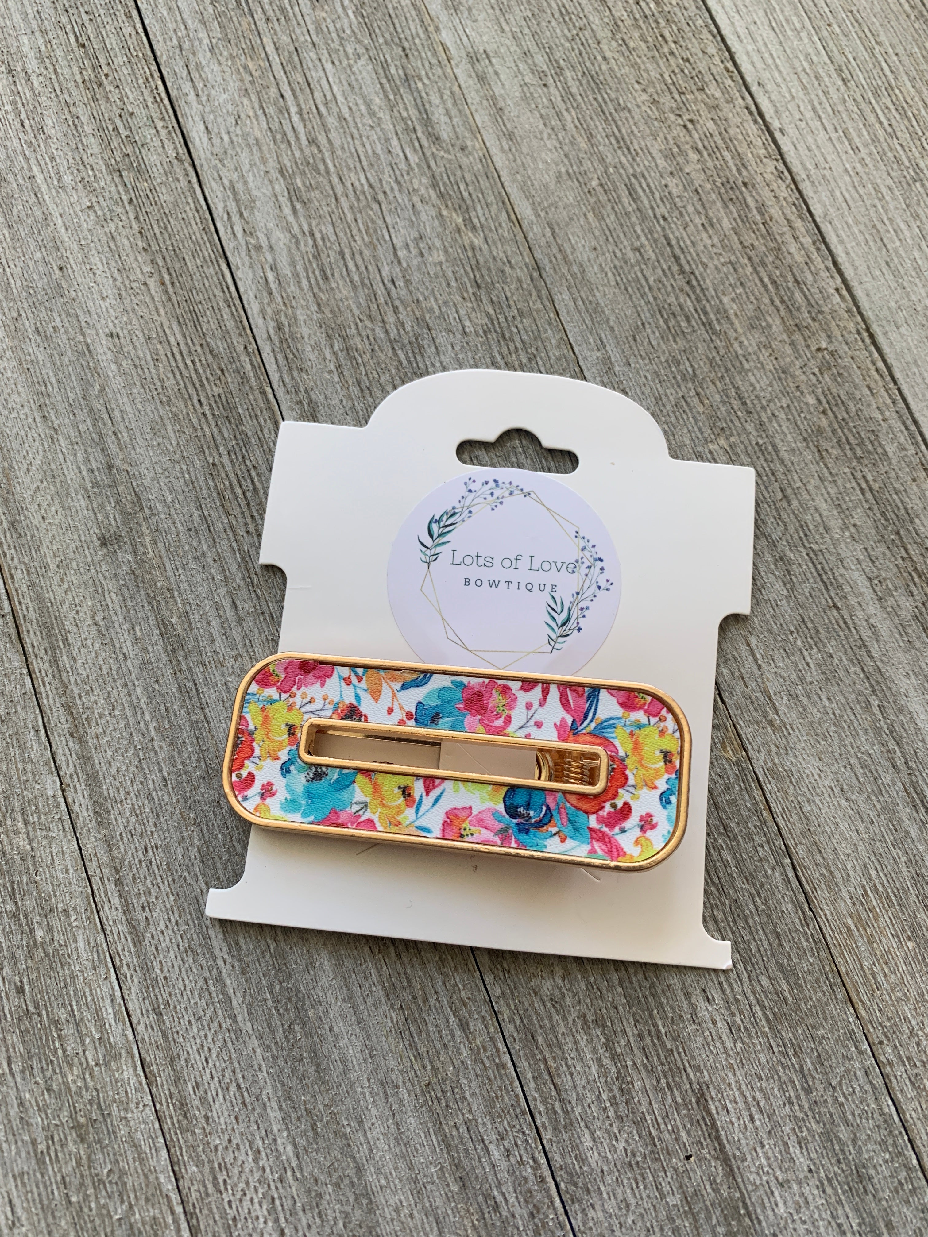 Colorful Floral Rectangle Clip