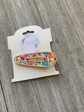 Colorful Floral Gold Hollow Triangle Clip