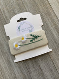 Daisy Embroidered Snap Clip