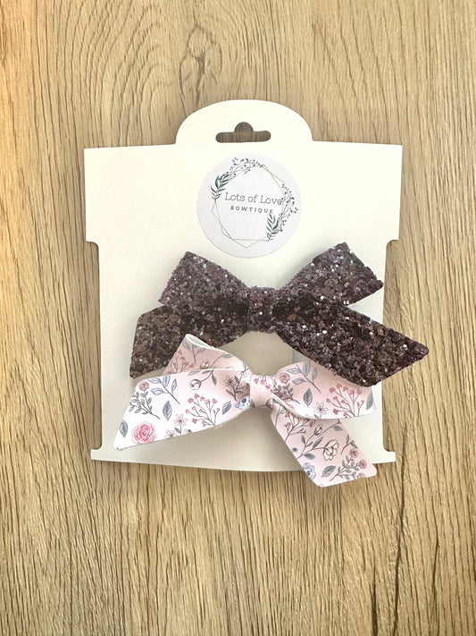 Hibiscus and Rose Floral Ponytail Set