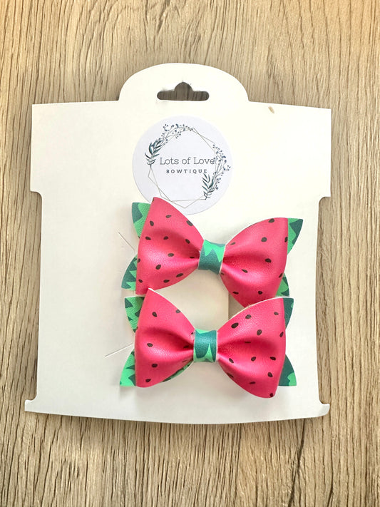 Watermelon Seed Jordyn Pigtail Set