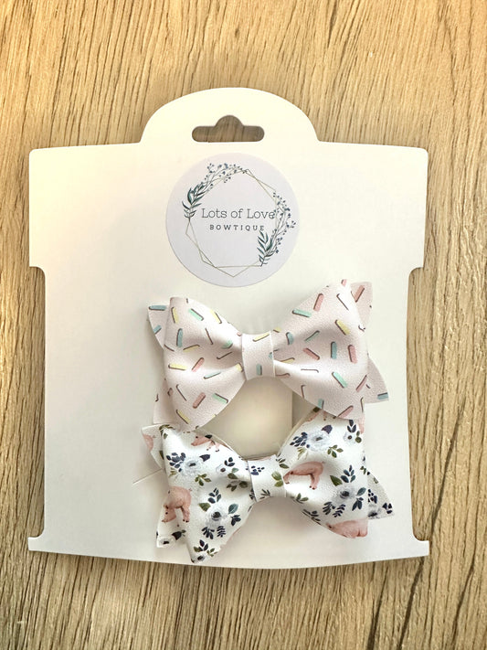 Sprinkles and Pig Ponytail Set