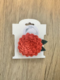 Papaya Felt Flower Clip