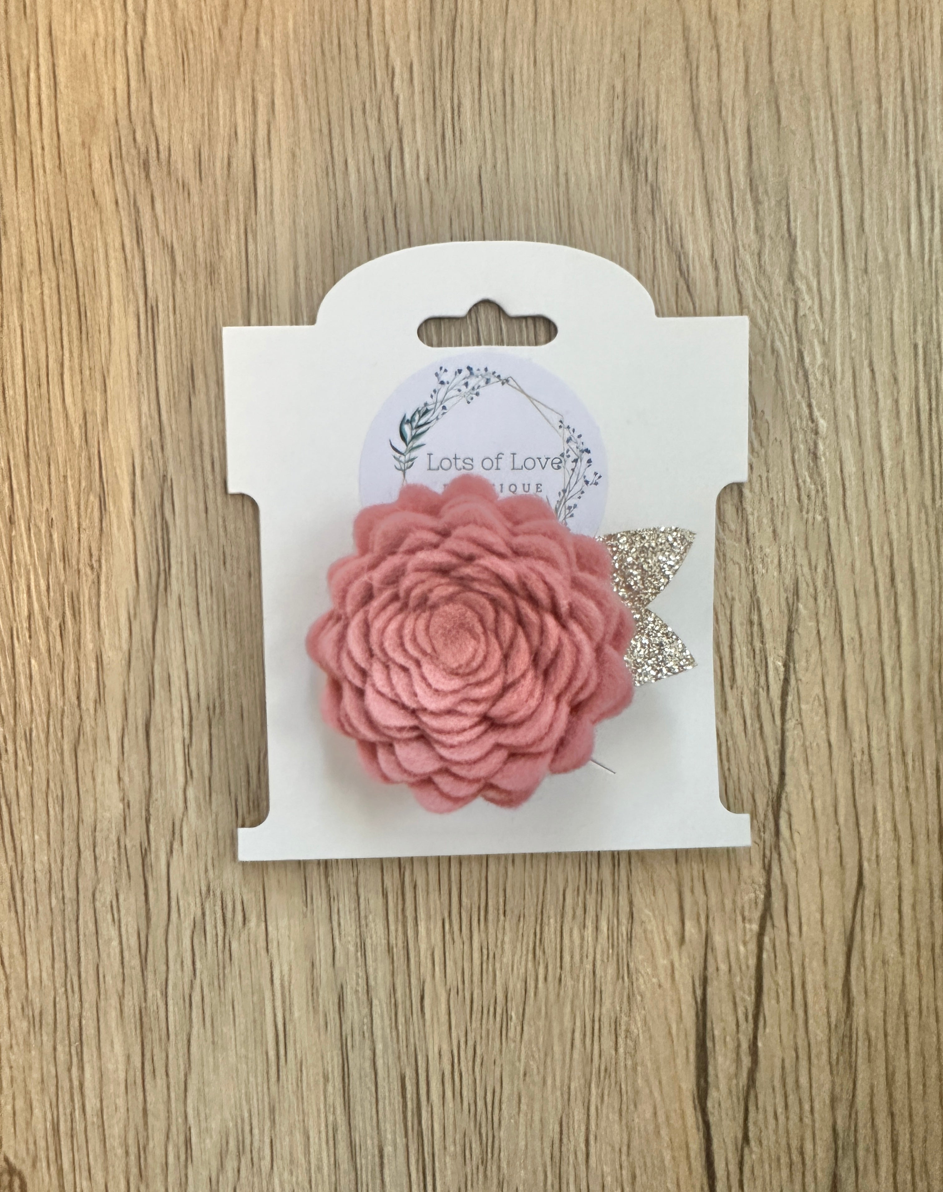 Rose Felt Flower Clip