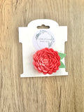 Coral Glitter Felt Flower Clip