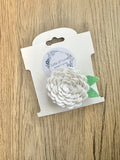 White Glitter Felt Flower Clip