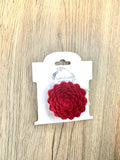 Red Felt Flower Clip