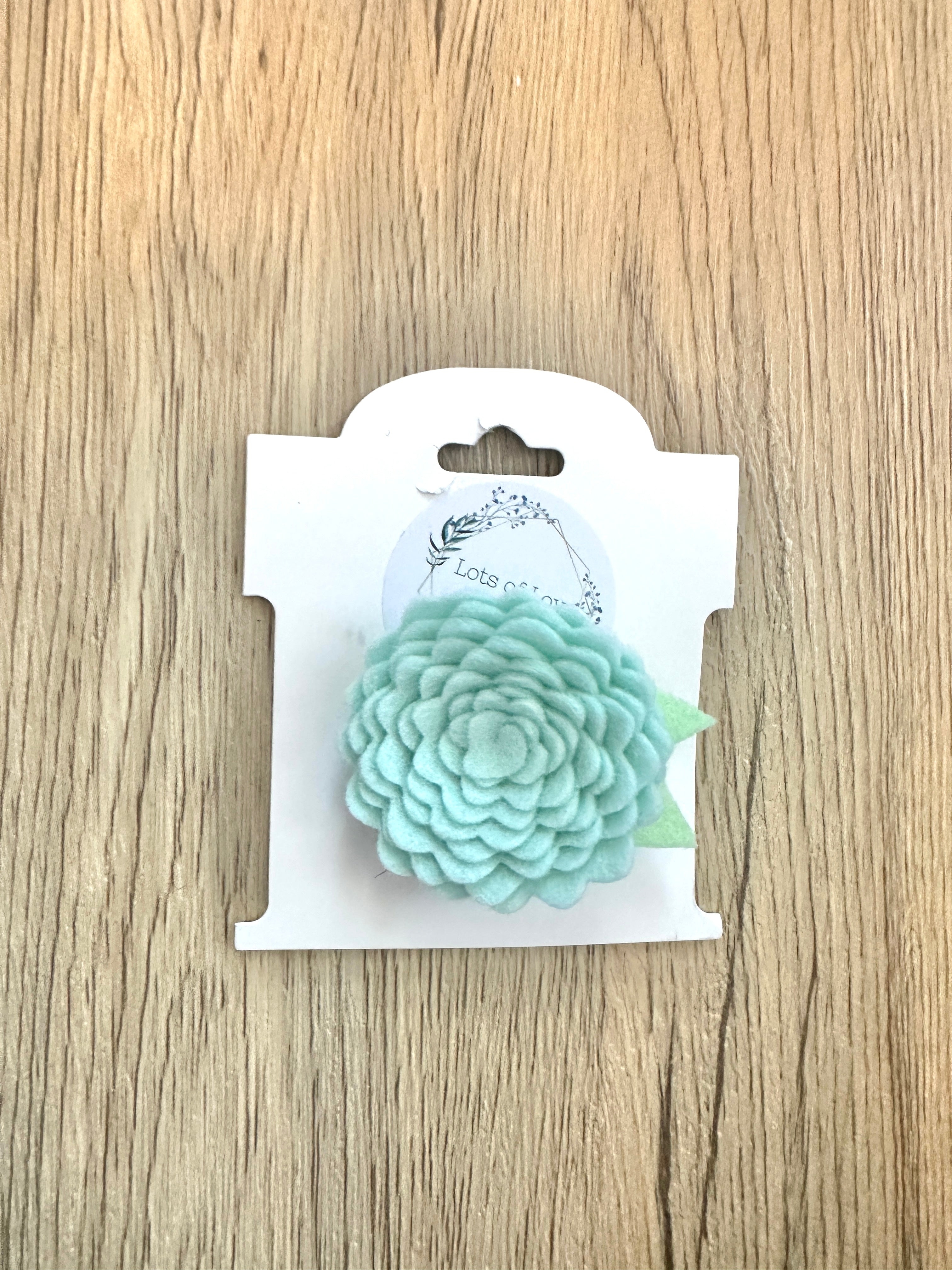 Mint Felt Flower Clip