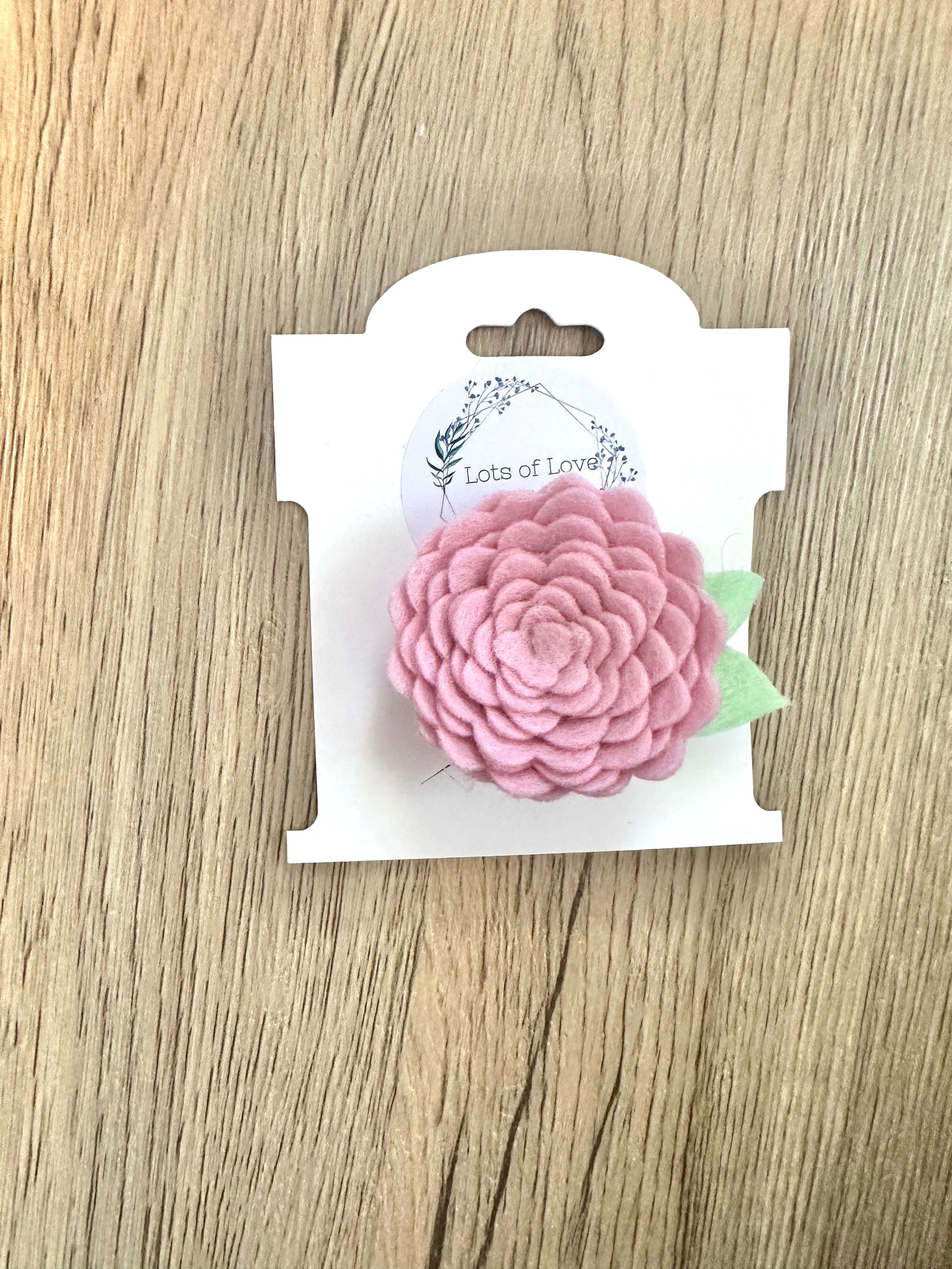 Pink Felt Flower Clip
