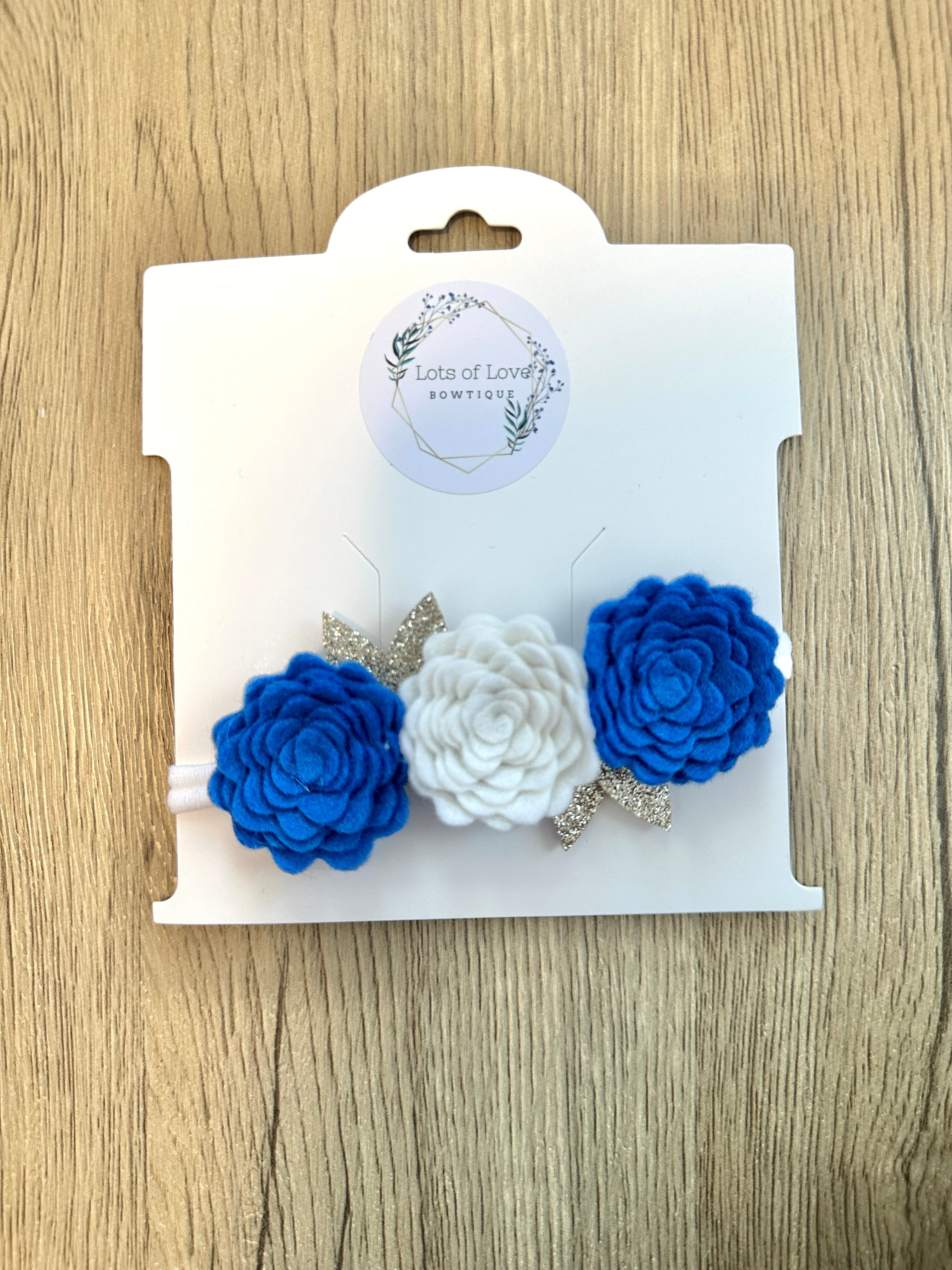 Royal and White Headband