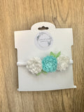 Small Aqua and white Headband