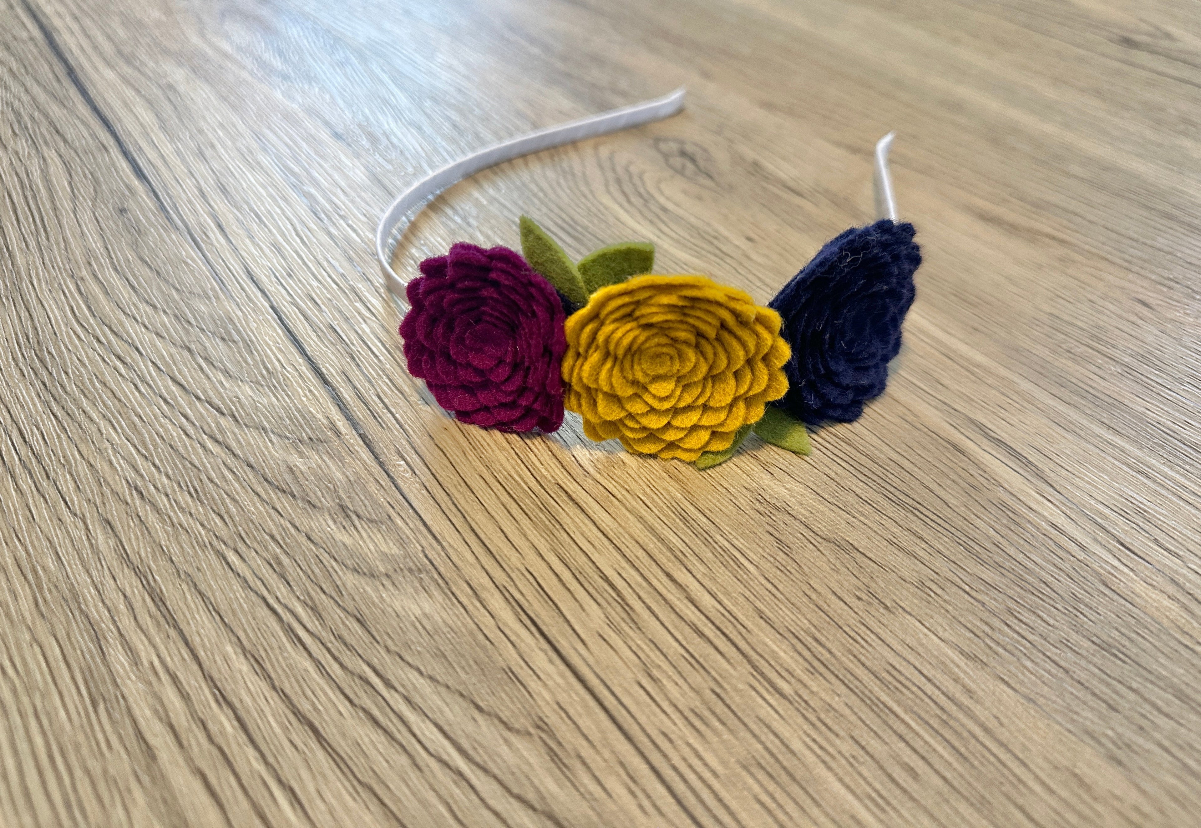 Navy, Mustard, and Plum Big girl Headband Set