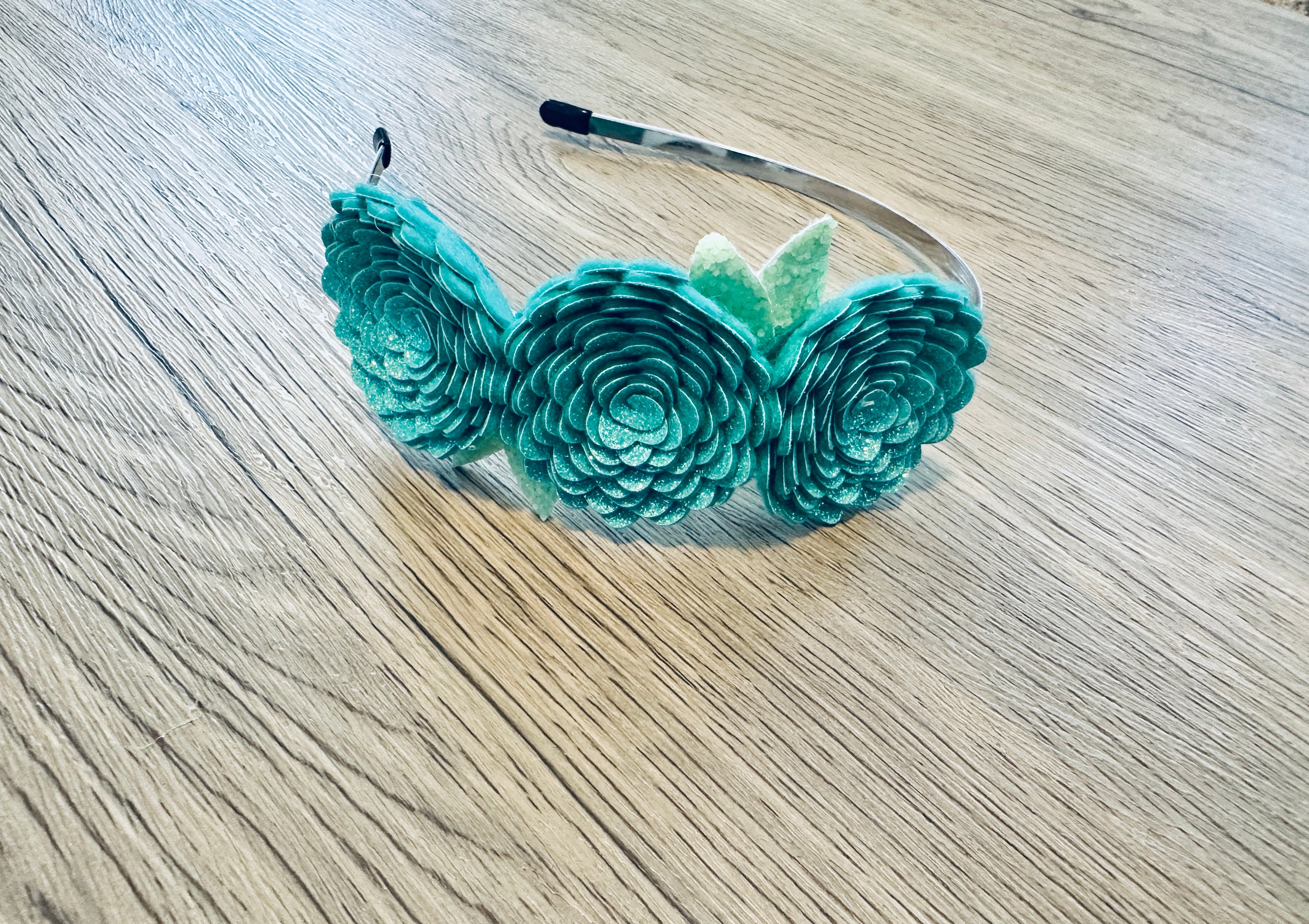 Teal Glitter Big girl Headband