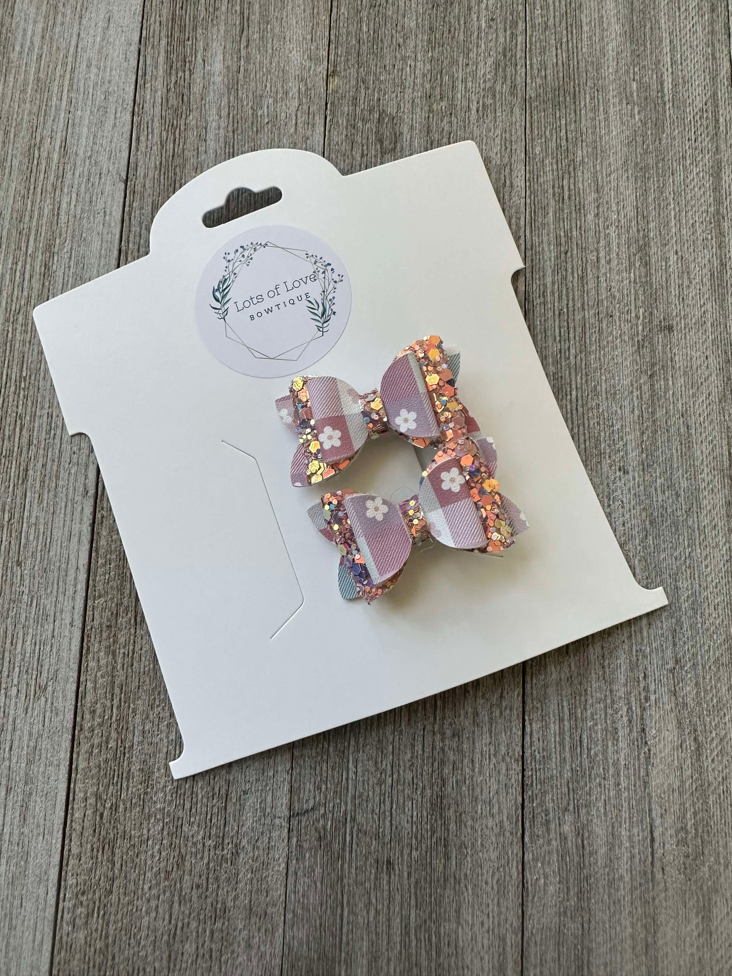 Daisy Plaid and Glitter Payton Pigtail Set