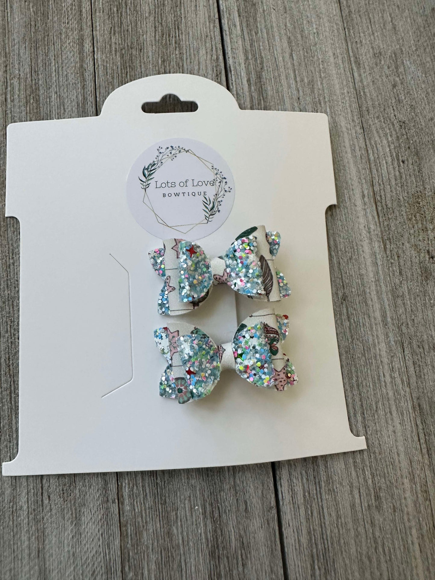 Snowflake Glitter Top Ornament Payton Pigtail Set