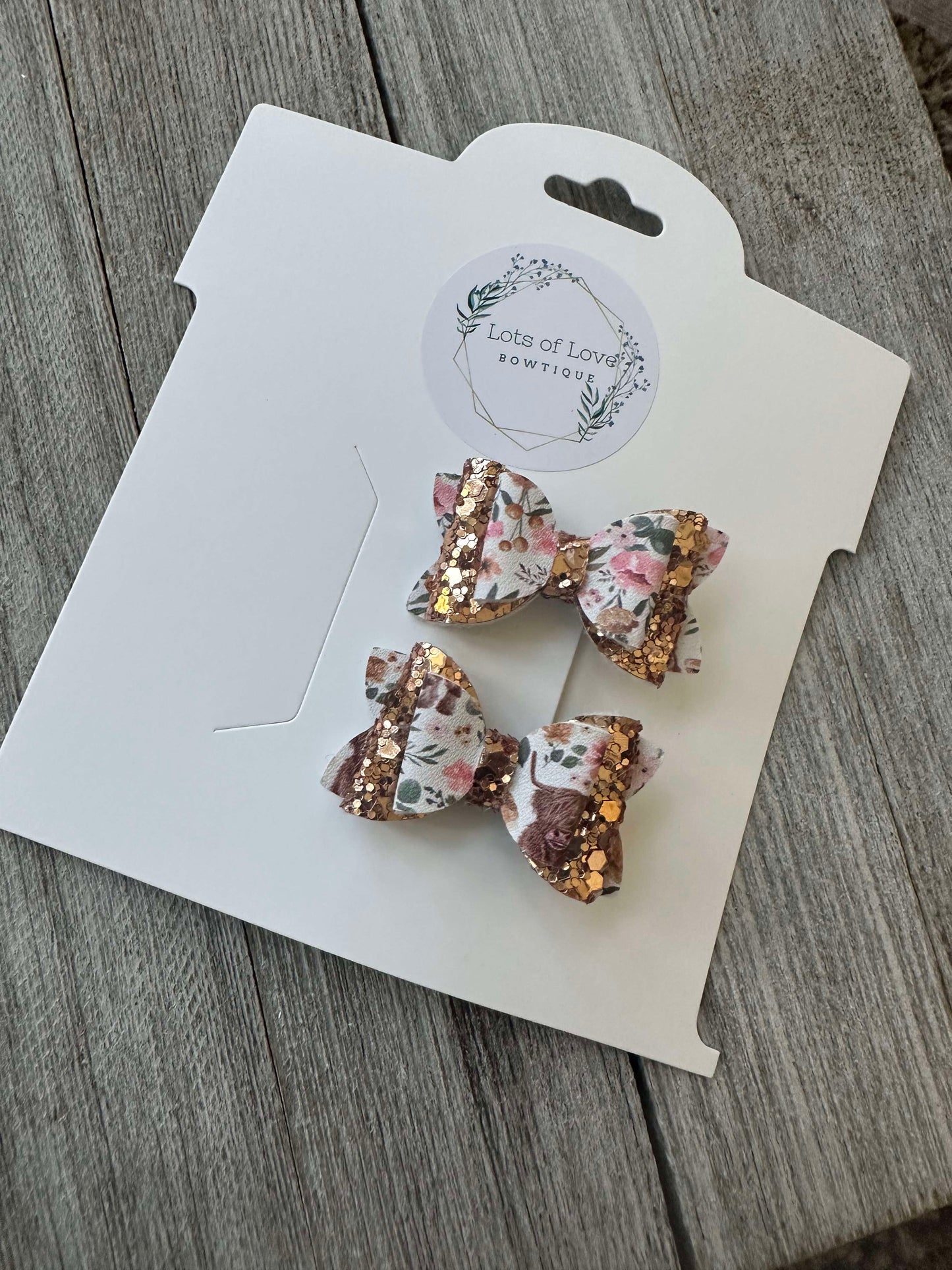 Gold Cow Glitter Top Pigtail Set