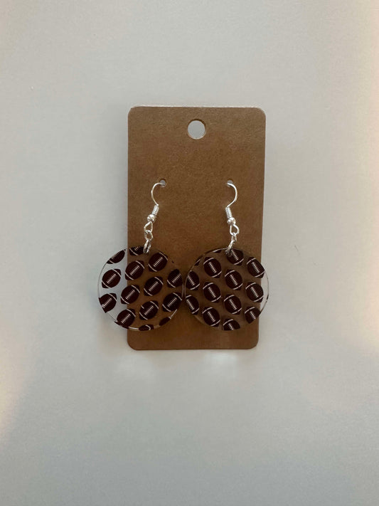 Football Small Circle Earrings