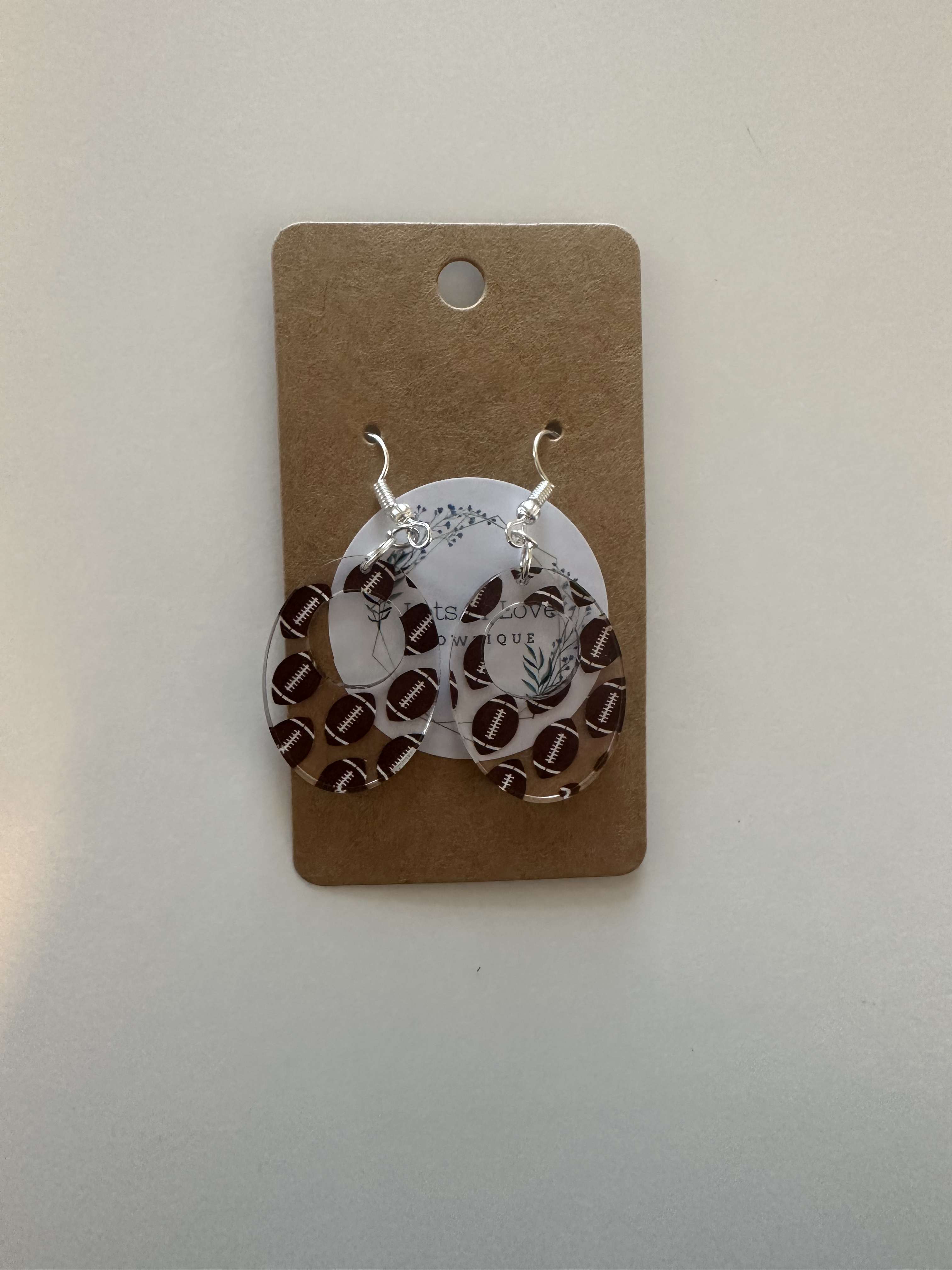 Football Small Oval Earrings