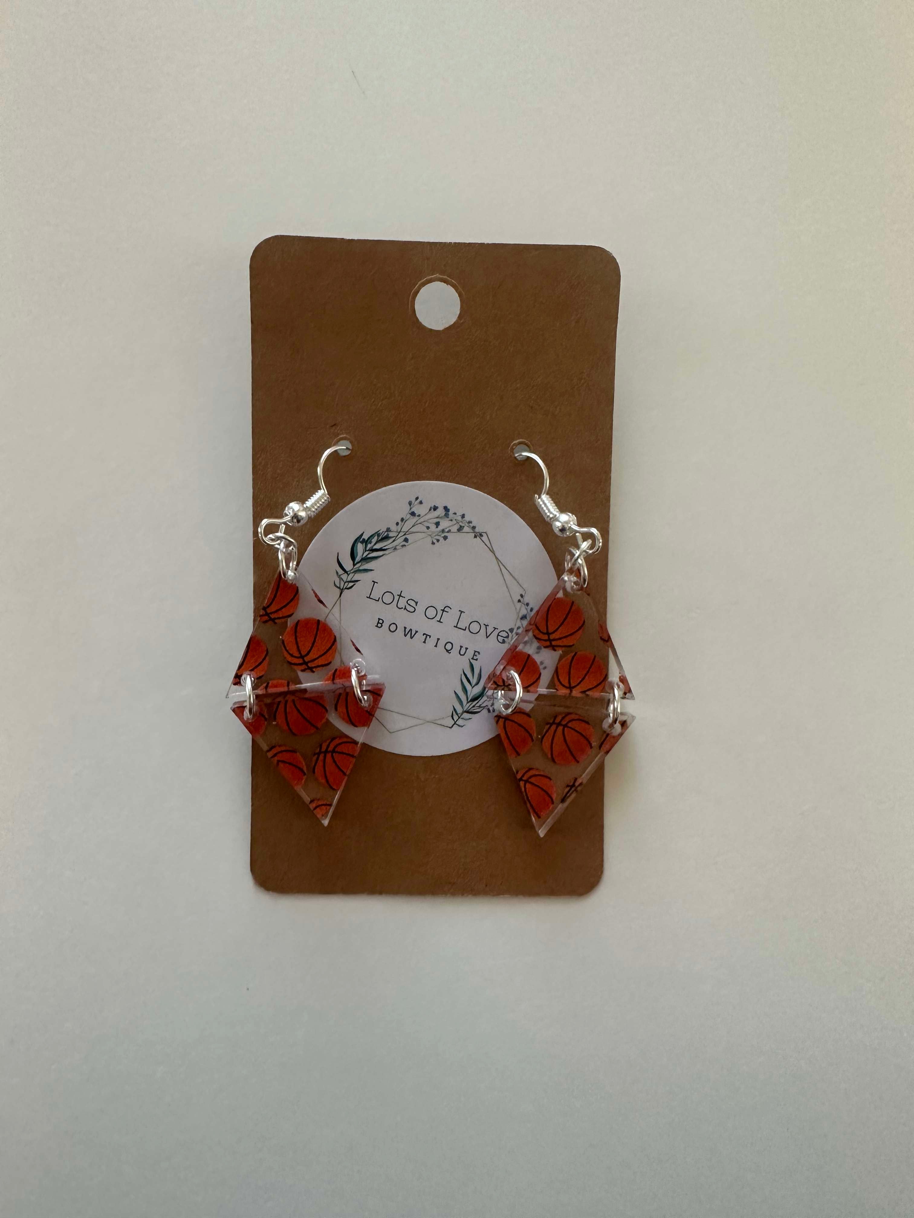 Basketball Triangle Drop Earrings