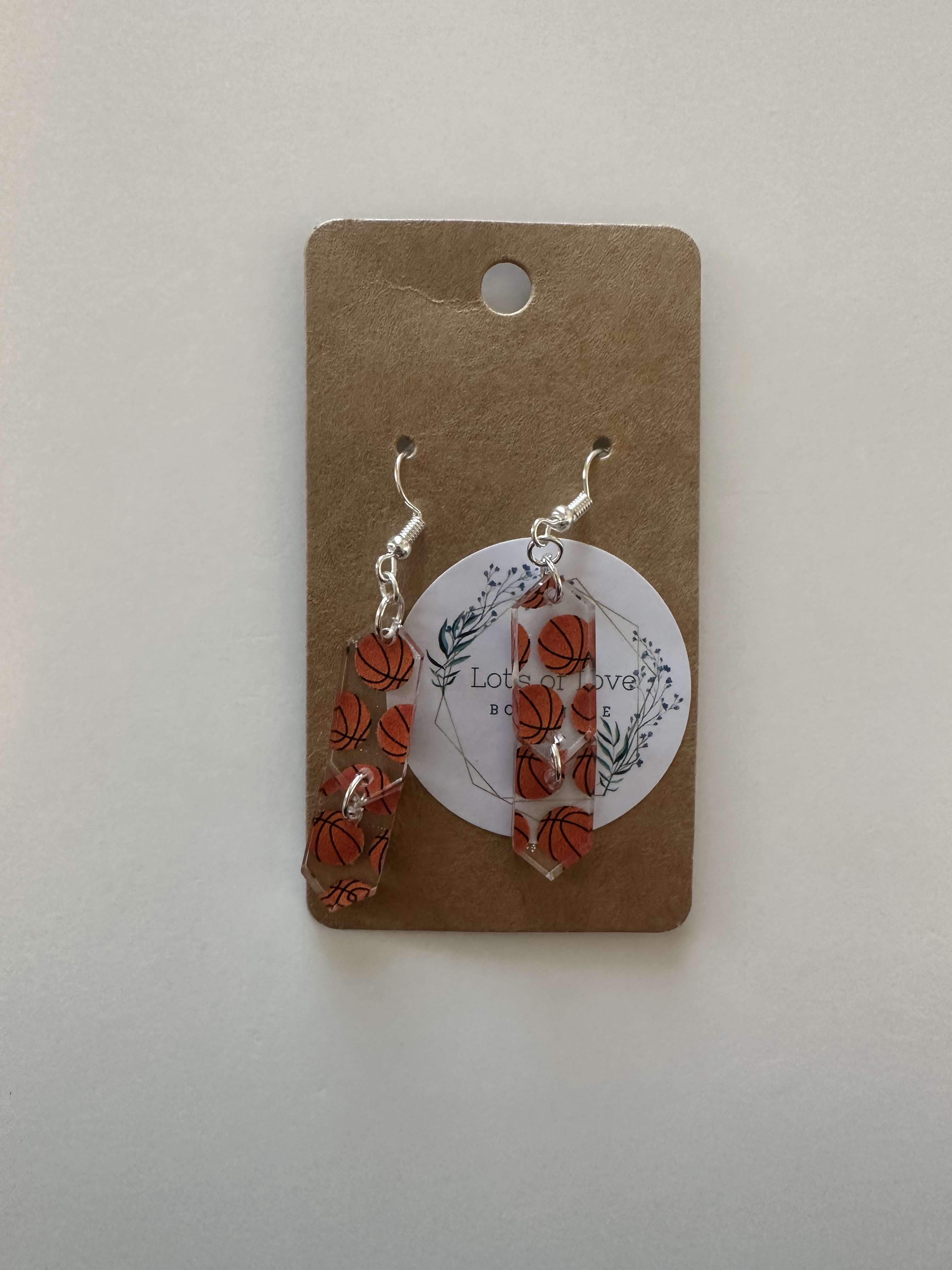 Basketball Crystal Drop Earrings
