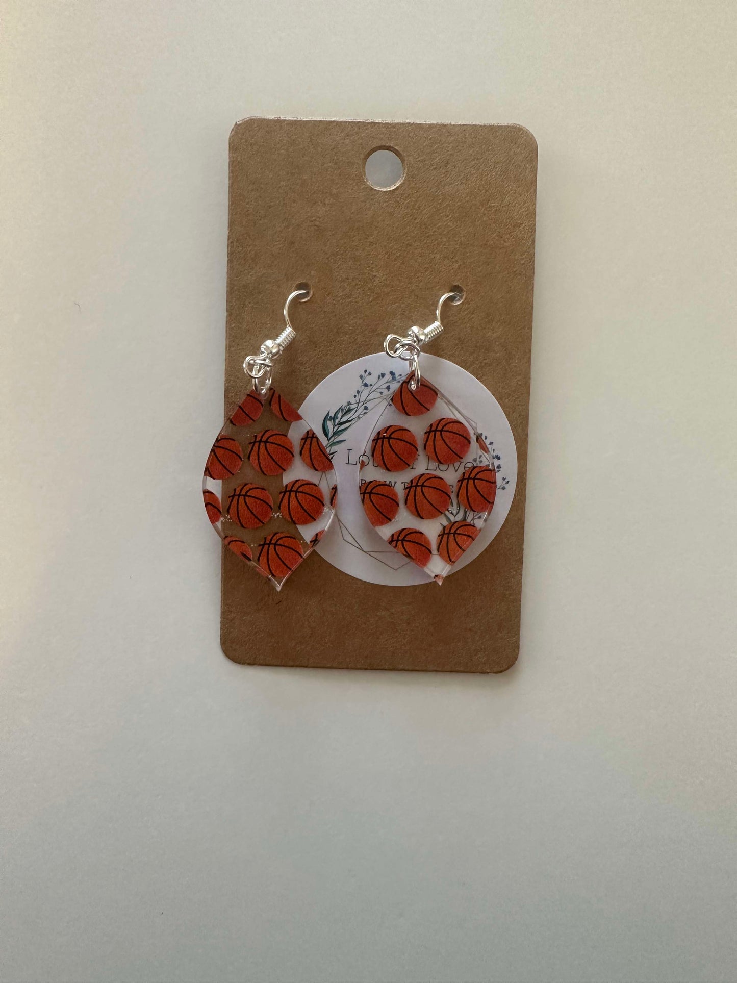 Basketball Small Pointed Teardrop earrings