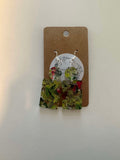 Holly Berry Rectangle Drop Earrings