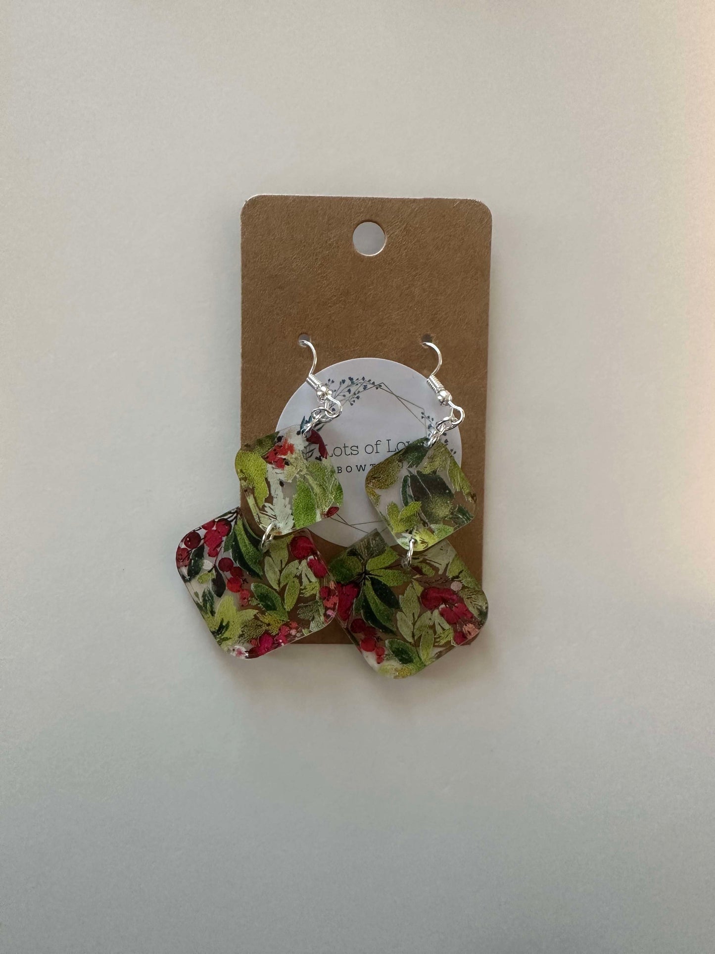 Holly Berry Double Diamond Earrings