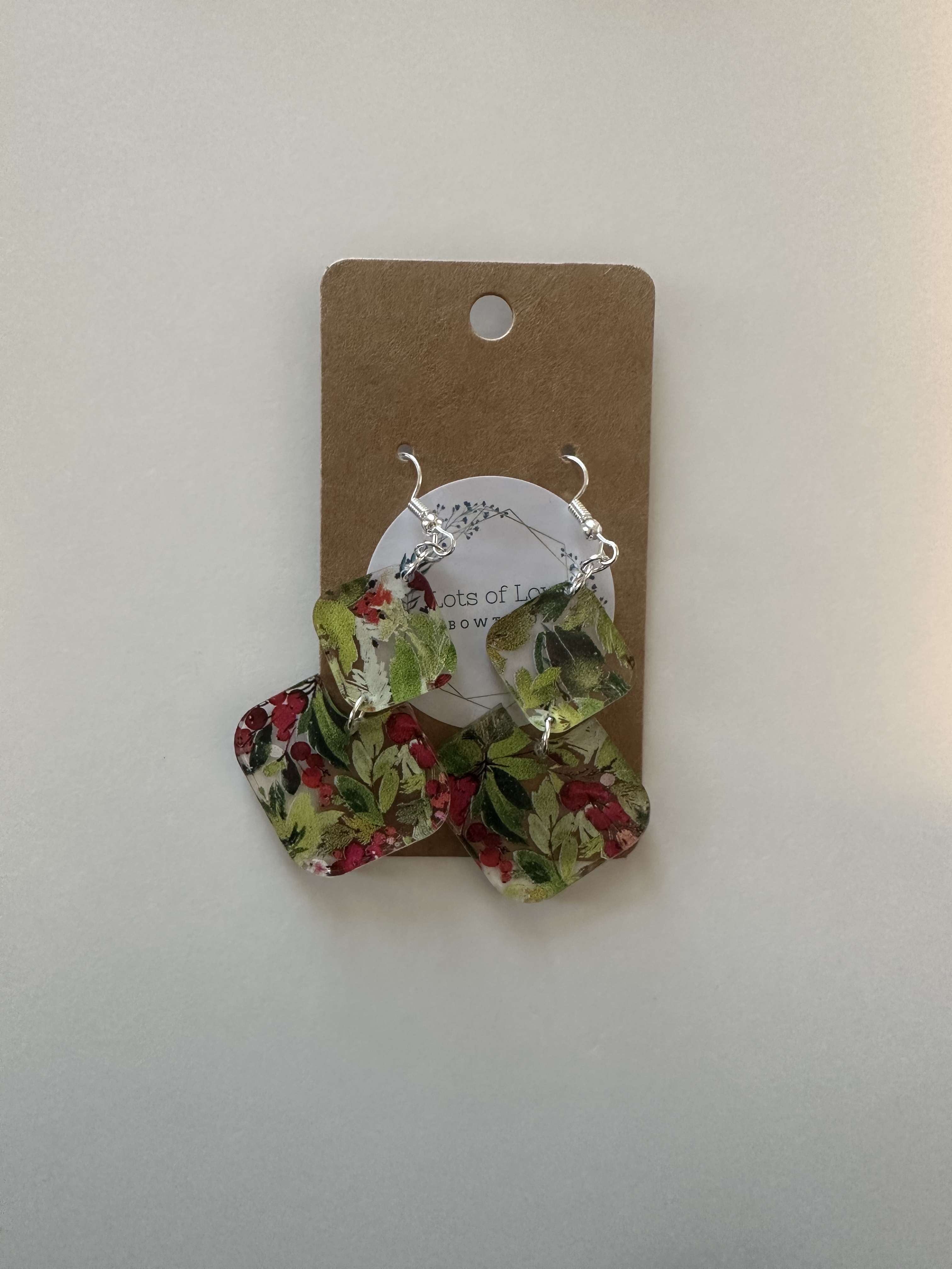 Holly Berry Double Diamond Earrings