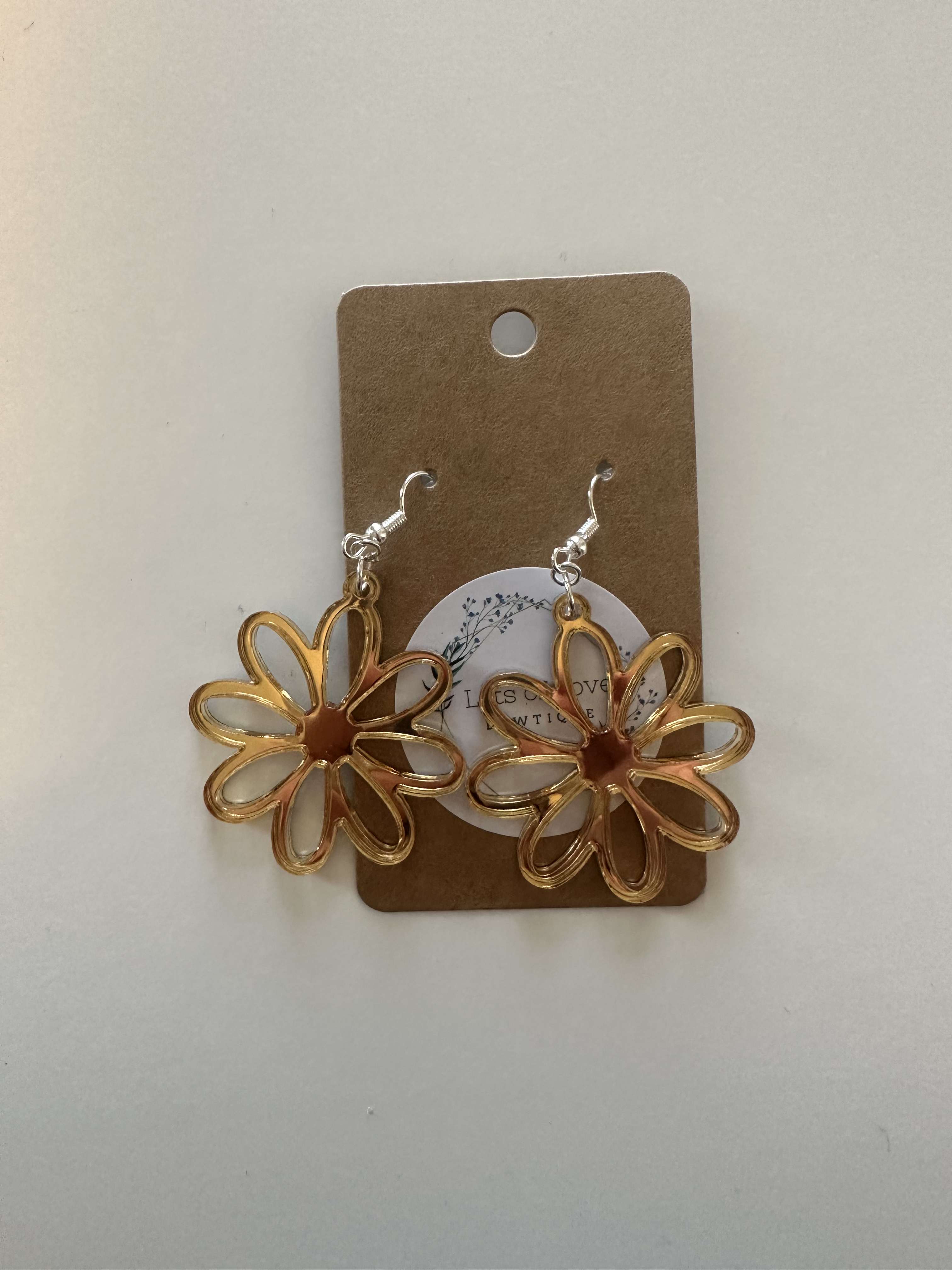 Gold Mirror Daisy Earrings