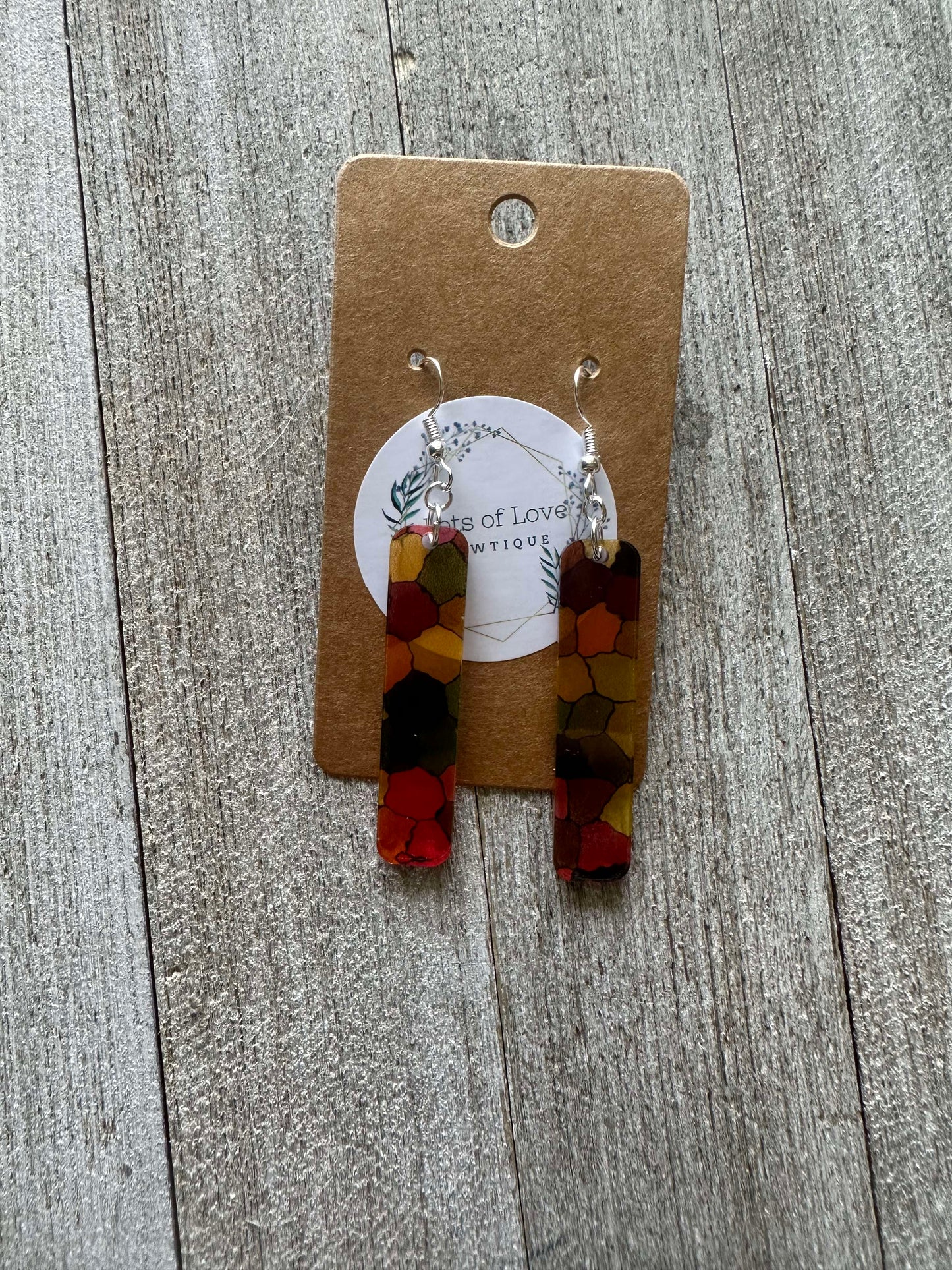 Stained Glass Bar Earrings