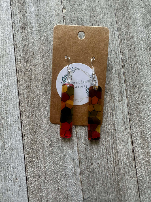 Stained Glass Bar Earrings