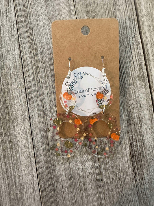 Pumpkin Oval Drop Earrings