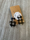 Black Plaid Diamond Drop