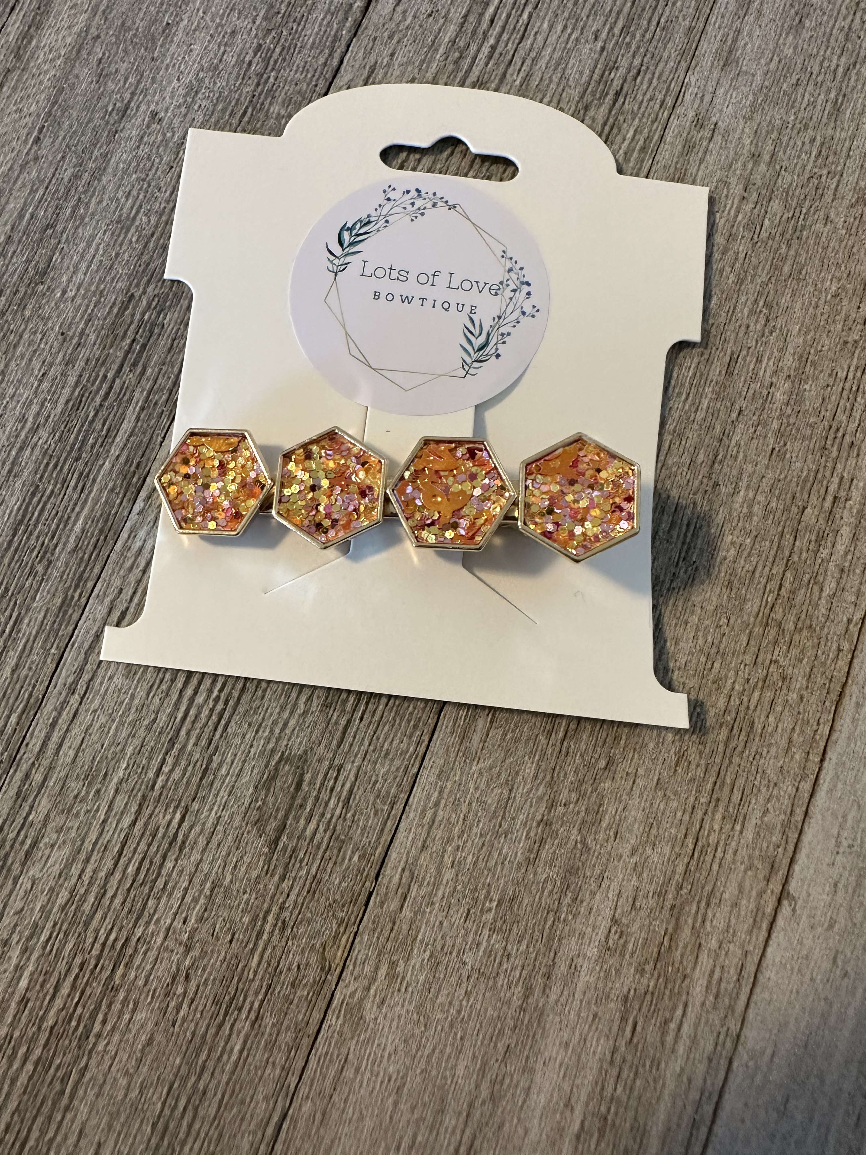 Fall Glitter Hexagon Inlay