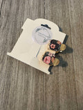 Square Dark Floral Inlay Claw Clip Set