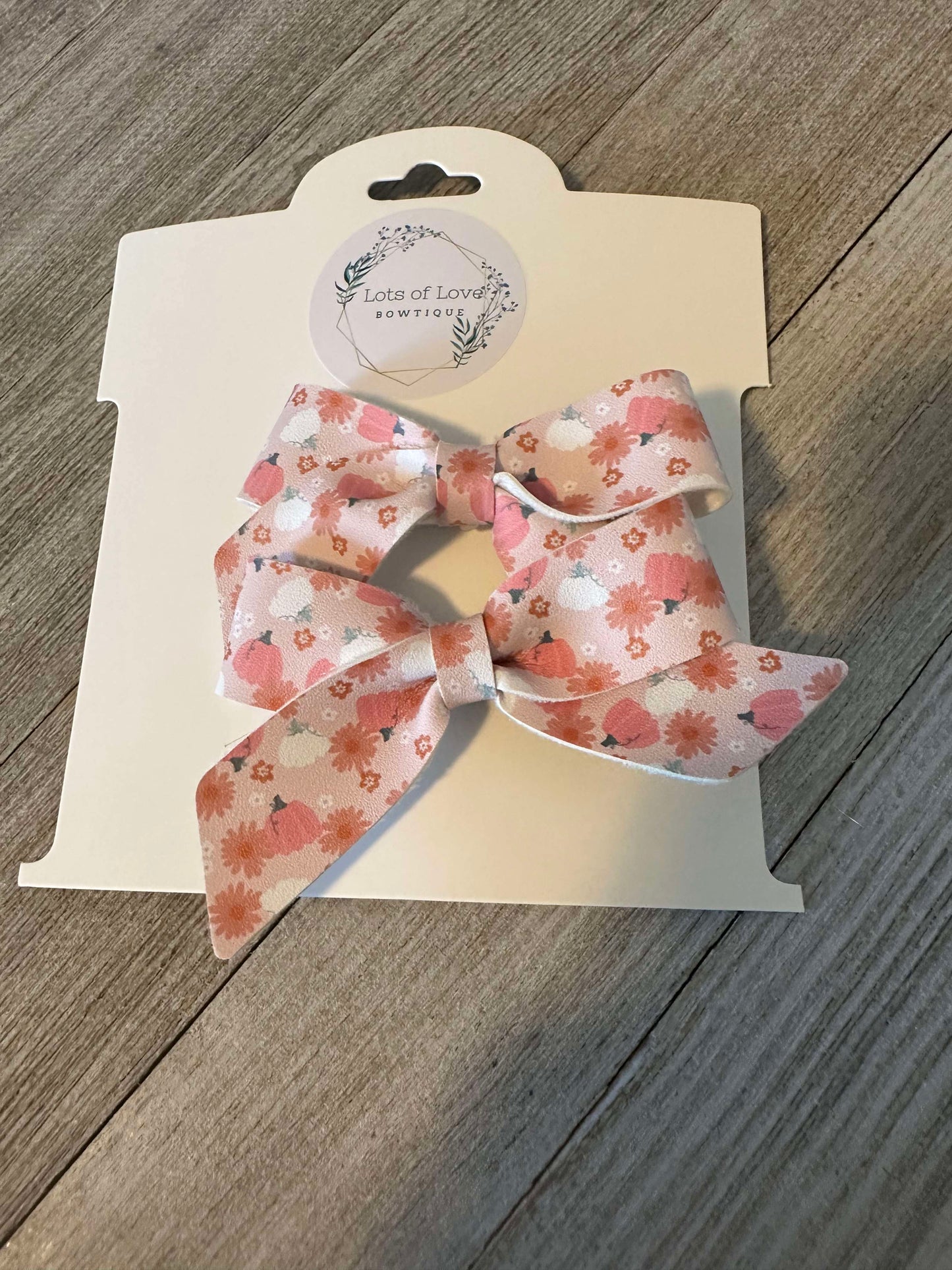 Pink and White Pumpkin Blakely Pigtail Set