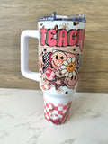 White Checkered Teacher 4.0 40 oz