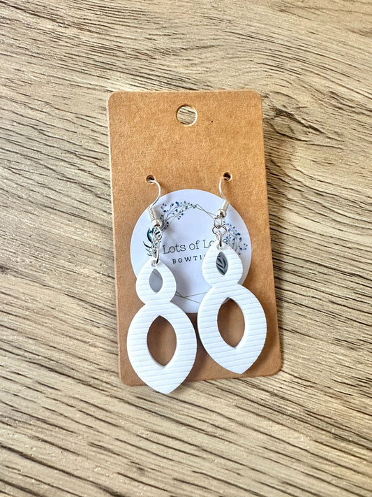 White Matte Infinity Earrings