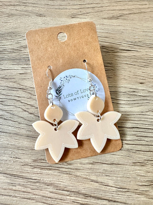 Vanilla Half Flower Drop Earrings