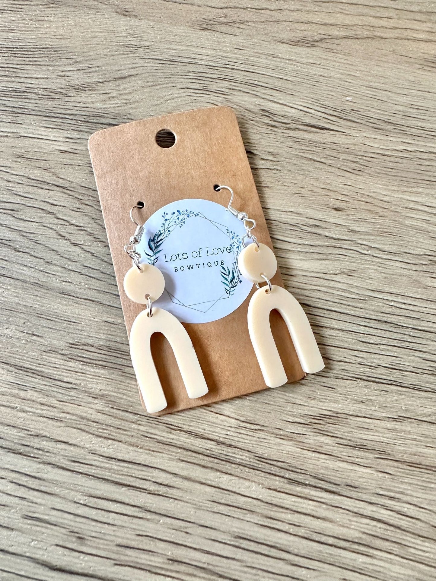 Vanilla Matte Arch Drop Earrings