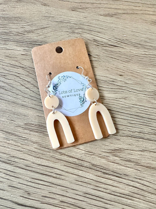 Vanilla Matte Arch Drop Earrings